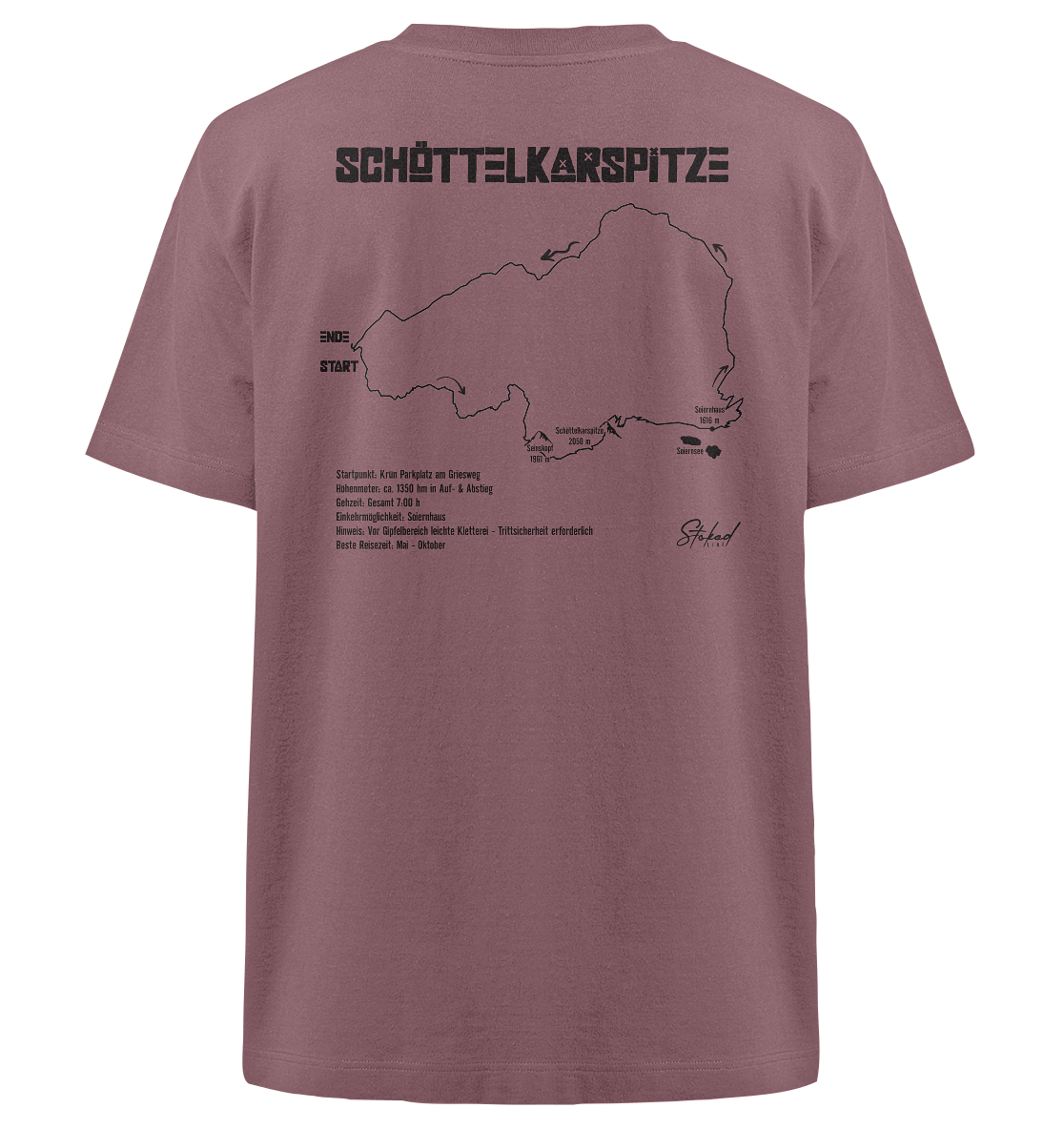 Stoked Line Outdoor Streetwear T-Shirt Schöttelkarspitze