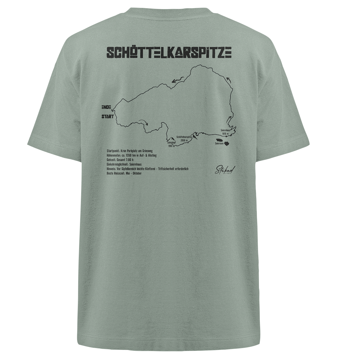 Stoked Line Outdoor Streetwear T-Shirt Schöttelkarspitze