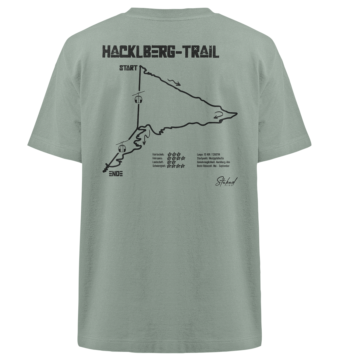 Stoked Line Outdoor Streetwear T-Shirt Hacklberg Trail