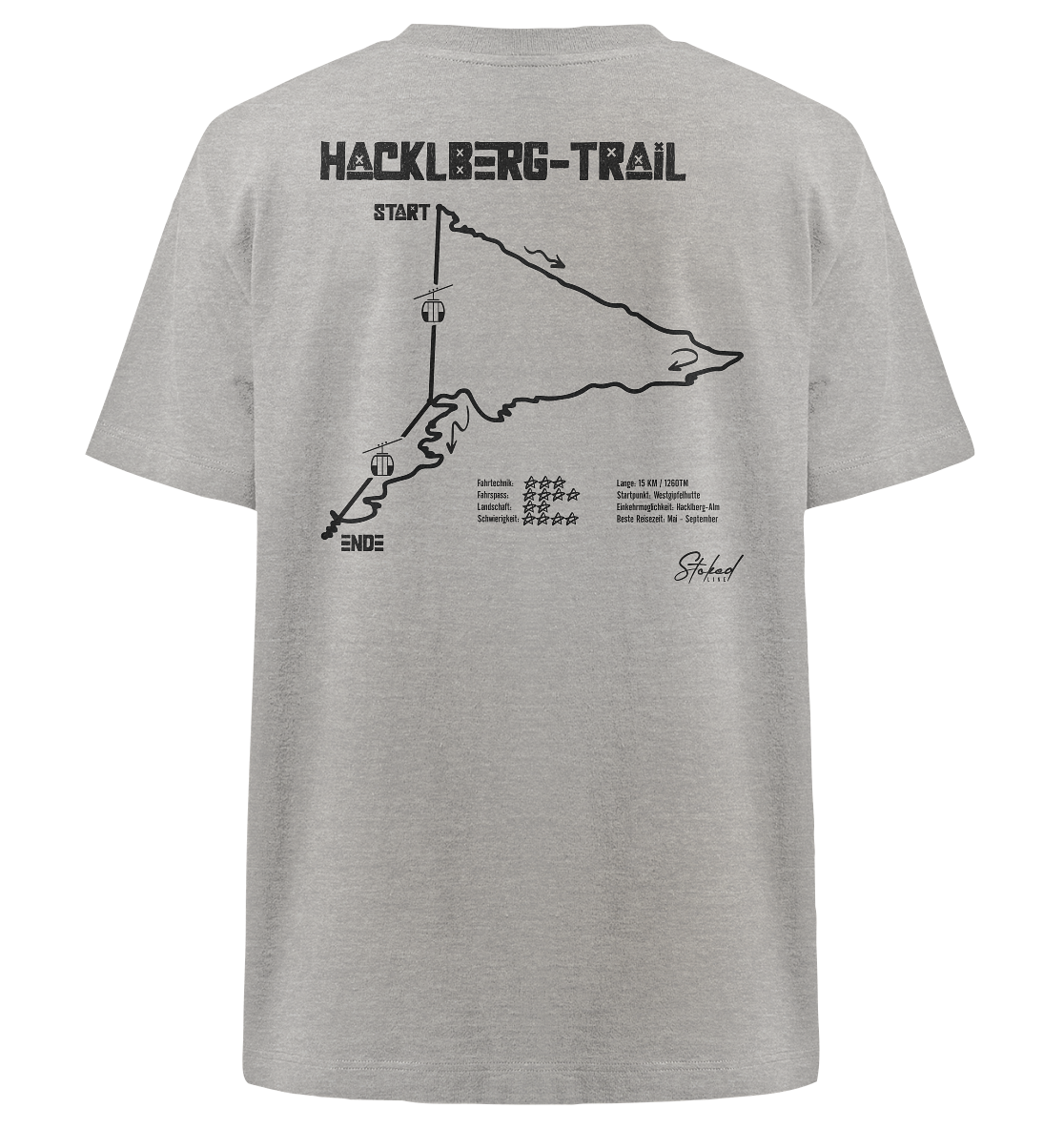 Stoked Line Outdoor Streetwear T-Shirt Hacklberg Trail
