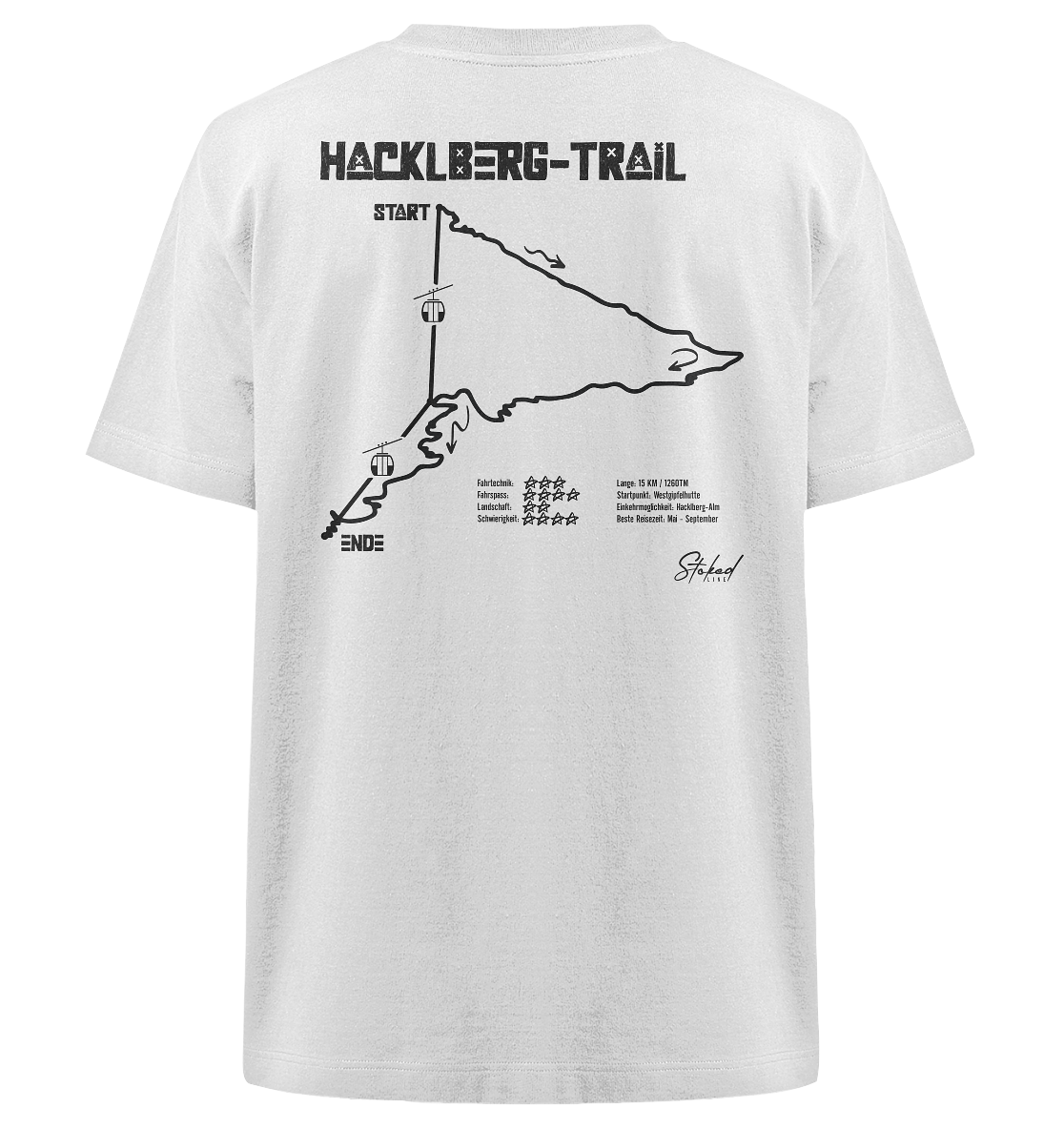 Stoked Line Outdoor Streetwear T-Shirt Hacklberg Trail