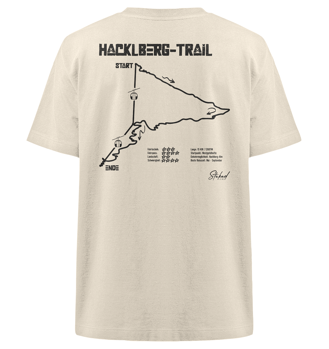 Stoked Line Outdoor Streetwear T-Shirt Hacklberg Trail
