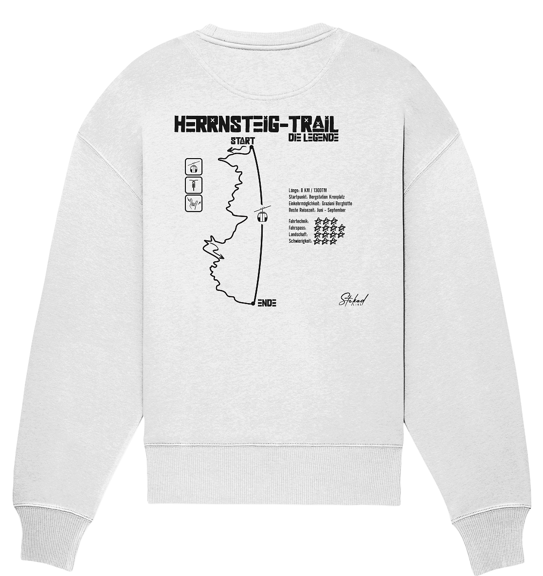 Stoked Line Outdoor Streetwear Sweatshirt Herrnsteig Trail Kronplatz
